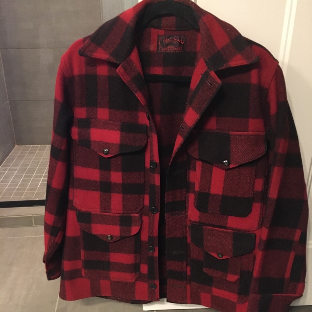 Beautiful vintage red check wool coat